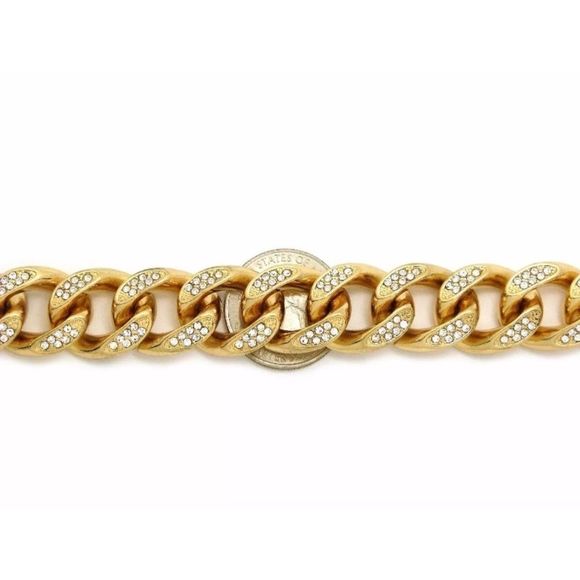 Amazon.com: BLINGFACTORY Hip Hop Premium Gold Plated Brass  Cuban Link Iced Out Men’s Bracelet 18mm 8.5” NEW